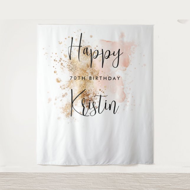 Tenture Femme 70e anniversaire Photo Booth fond (Devant)