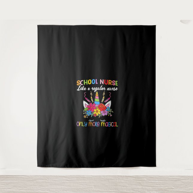 Tenture Femme École Infirmière Unicorn Magie Retour À L'Éc (Devant)