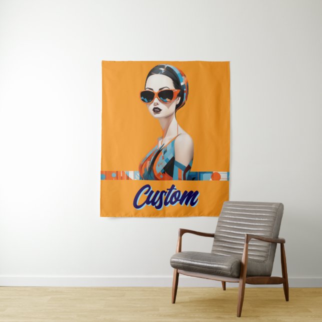 Tenture Femme moderne chic, élégance géométrique (En situation)