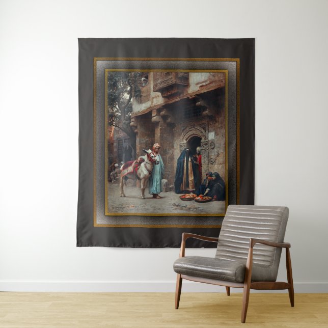 Tenture Femmes Arabes Devant Une Porte (En situation)