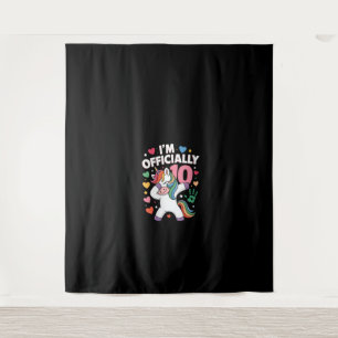 Tenture Femmes Je suis officiellement 10 Unicorne Dabbing