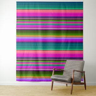 Tenture Fête Anniversaire Mexicaine Serape Blanche