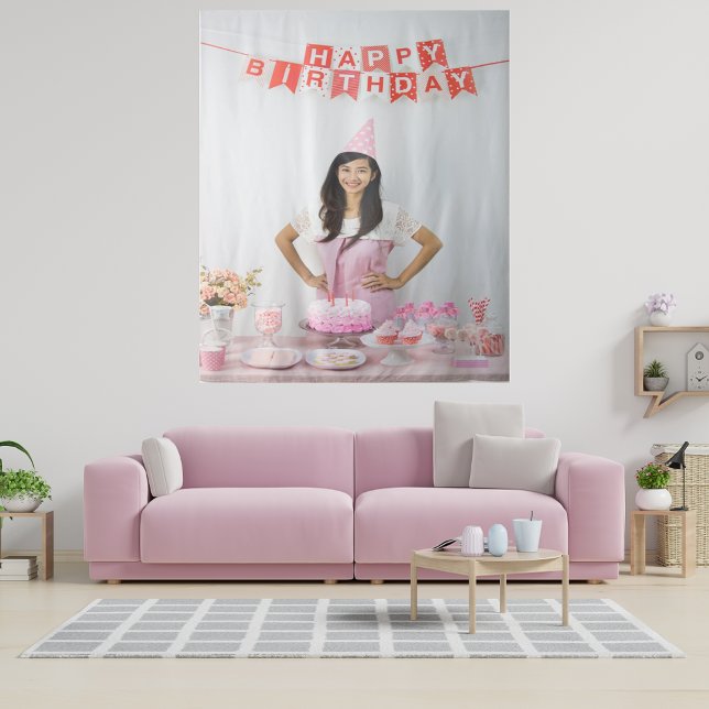 Tenture Fête d'anniversaire de la photo (Créateur téléchargé)