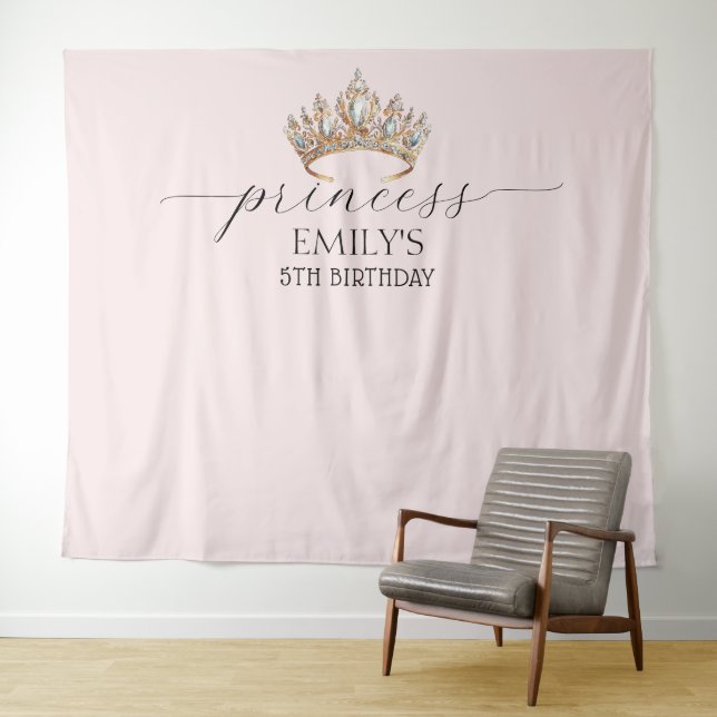 Tenture Fête d'anniversaire de la princesse royale couronn (En situation (horizontale))