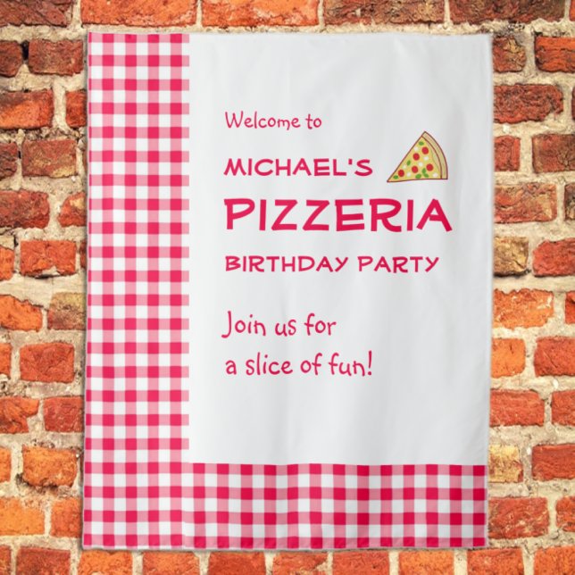 Tenture Fête d'anniversaire des enfants Pizza Party (Créateur téléchargé)