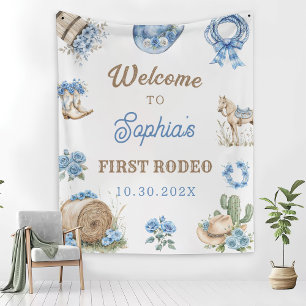 Tenture Fête d'anniversaire du premier rodéo de cow-boy oc