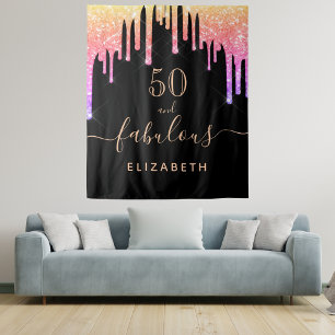 Tenture Fête d'anniversaire fabuleuse paillettes noir étin