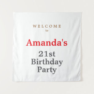 Tenture Fête d'anniversaire mignonne minimaliste moderne