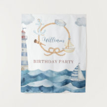 Fête d'anniversaire nautique à l'aquarelle