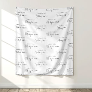 Tenture Fête D'Anniversaire Neutre Minimaliste Étape Et Ré