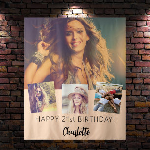 Tenture fête d'anniversaire personnalisées photo collage p