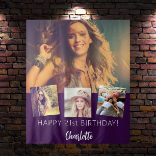 Tenture fête d'anniversaire personnalisées photo collage v