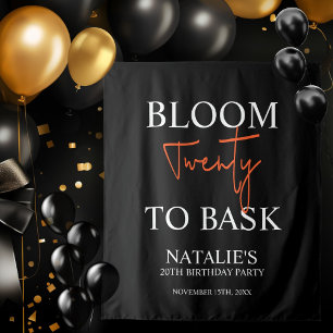 Tenture Fête d'anniversaire pour adulte noir, Bask I, ving