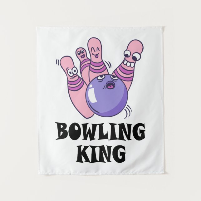 Tenture Fête d'anniversaire pour enfants Bowling King (Devant)
