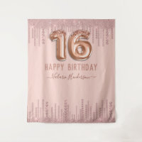 Fête de 16 ans joyeuse aux diamants roses scintill