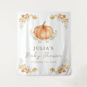 Tenture Fête de Baby Shower Bohème Citrouille Feuillage d'