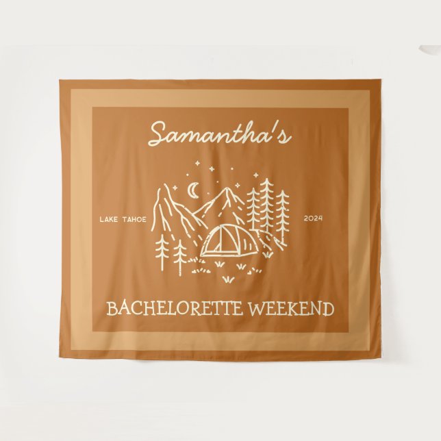 Tenture Fête de Bachelorette de Camping Simple Moderne dan (Devant (Horizontal))