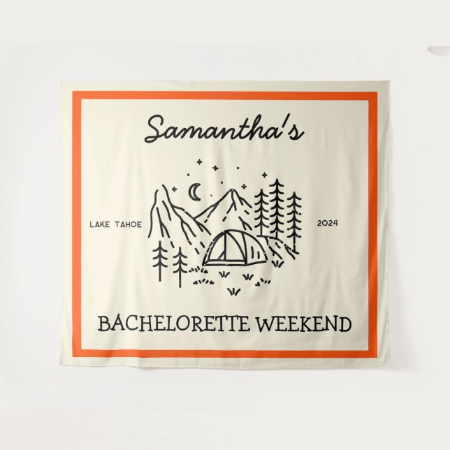 Tenture Fête de Bachelorette de Camping Simple Moderne Nat (Devant (Horizontal))