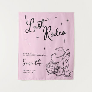 Tenture Fête de Bachelorette Disco Cowgirl Rose Dernier Ro
