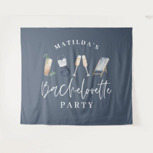 Tenture Fête de bachelorette moderne boissons girly bleues