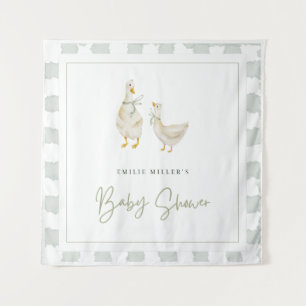 Tenture Fête de bébé Silly Goose, tenue de gingham neutre
