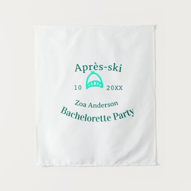 Tenture fête de célibataire Après-ski chapeau turquoise no (Devant)