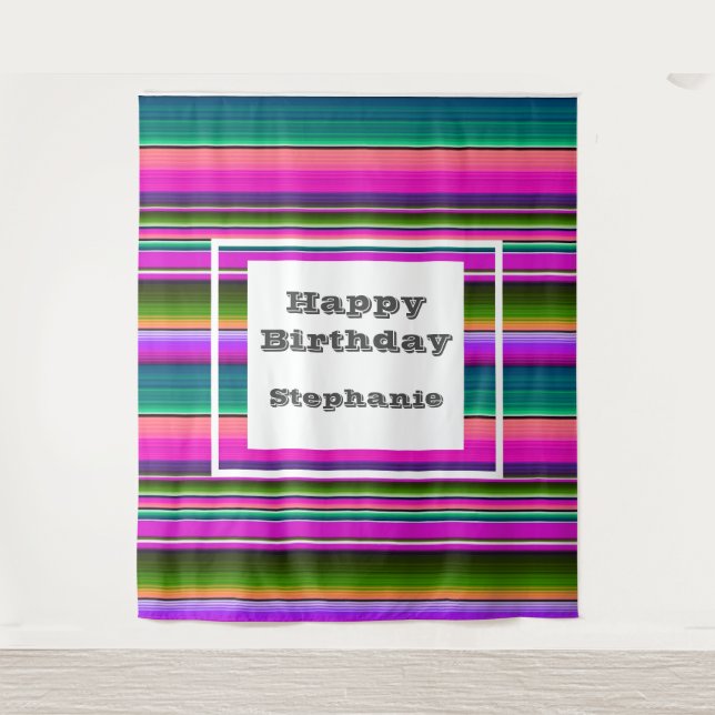 Tenture Fête de couverture de Serape mexicaine d'anniversa (Devant)