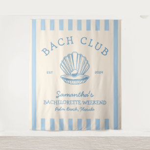 Tenture Fête de fiançailles côtière bleu Fond bach club