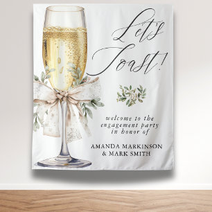 Tenture Fête de fiançailles d'hiver Champagne, trinquons !