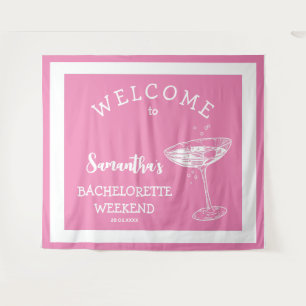 Tenture Fête de Fiançailles Rétro Moderne Cocktail Rose