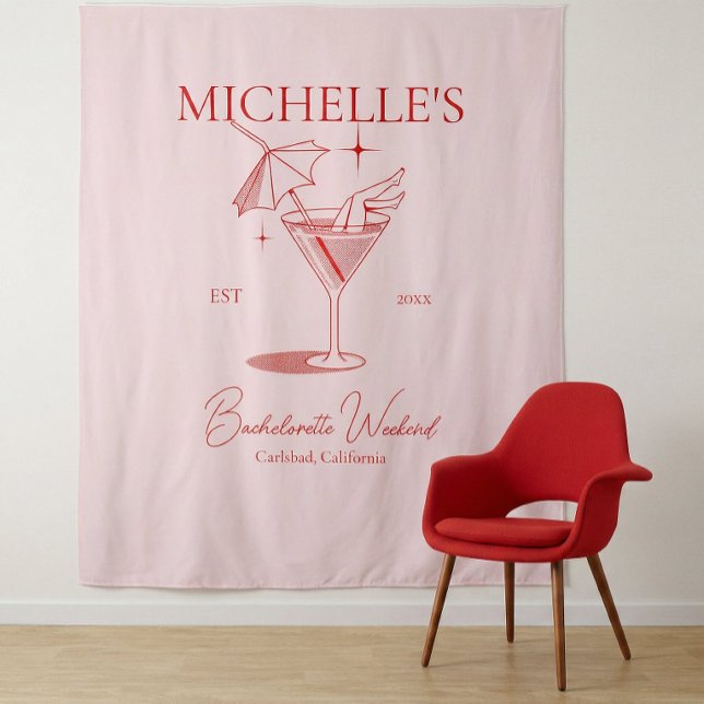 Tenture Fête de Filles Rétro autour des Cocktails (Créateur téléchargé)