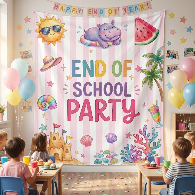 Tenture Fête de fin d'année scolaire Rayures (Créateur téléchargé)