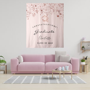 Tenture Fête de fin d'études rose gold blush diplômé