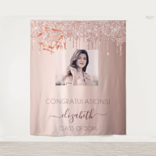 Tenture Fête de fin d'études rose gold blush photo