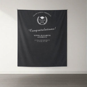 Tenture Fête de graduation noire sur mesure