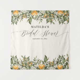 Tenture Fête de mariage botanique orange rustique et citro