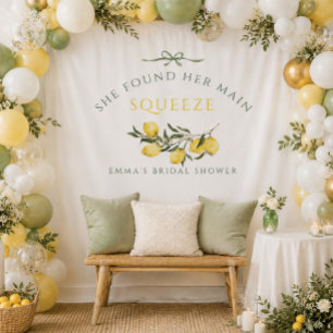 Tenture Fête de mariage vert citron sauge Main Squeeze