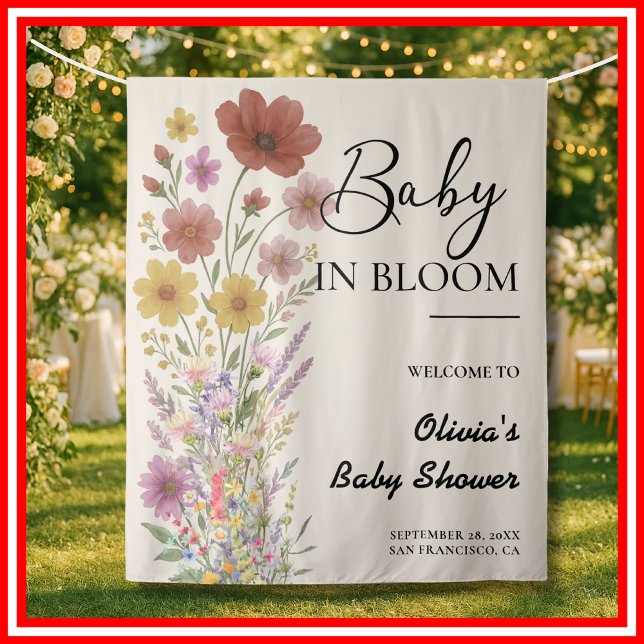 Tenture Fête de Naissance Baby in Bloom (Créateur téléchargé)