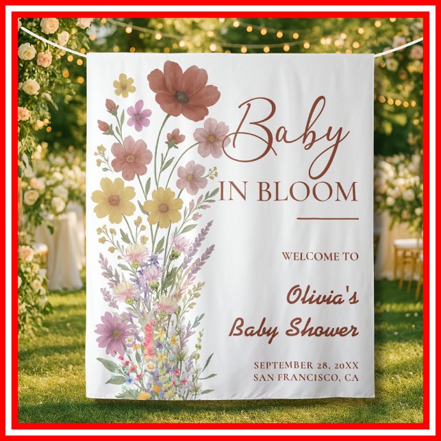 Tenture Fête de Naissance Baby in Bloom (Créateur téléchargé)