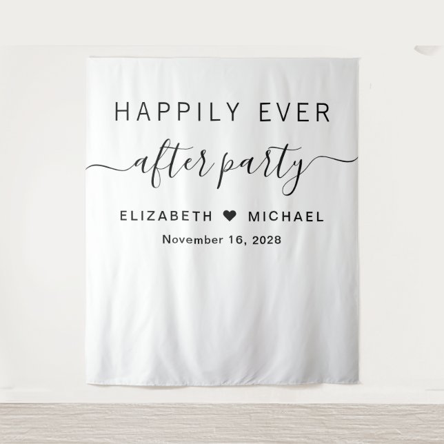 Tenture Fête de réception de mariage heureux à tout jamais (Devant)
