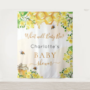 Tenture Fête de révélation du sexe bébé abeille jaune