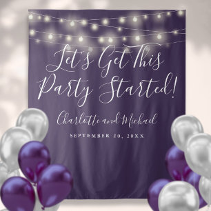 Tenture Fête Démarrée Fond de Photo Violet Lumières