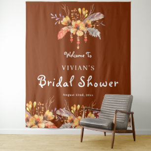 Tenture Fête des mariées de rouille florale aquarelle Bien