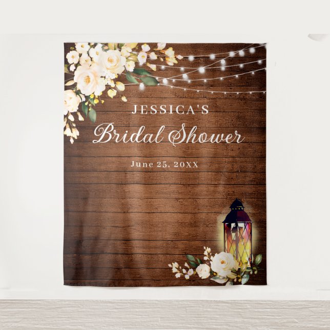 Tenture Fête des mariées en bois blanc Rose (Devant)