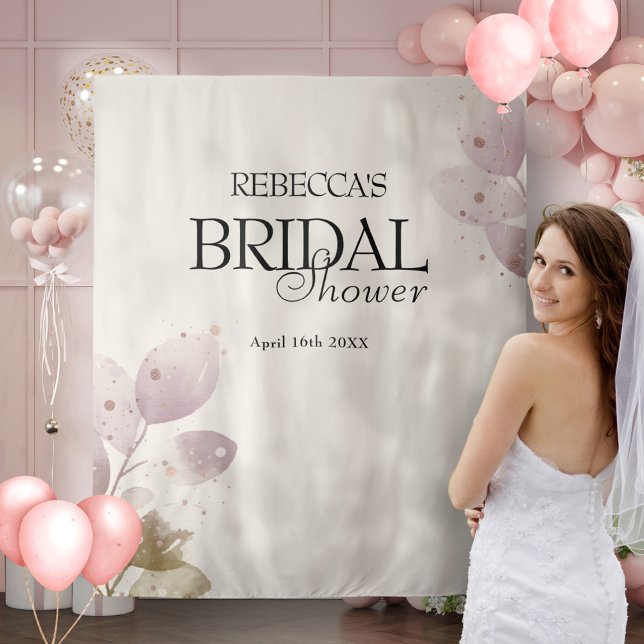 Tenture Fête des mariées florale rose pâle et poussiéreuse (Créateur téléchargé)