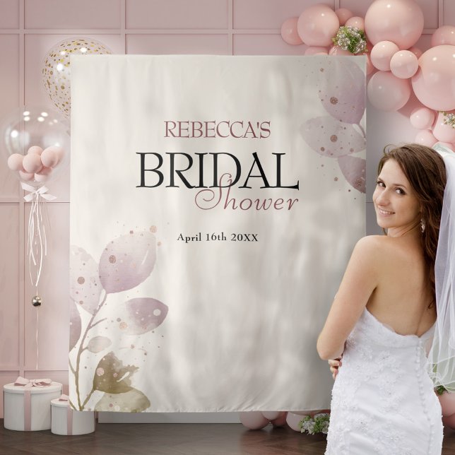 Tenture Fête des mariées florale rose pâle et poussiéreuse (Créateur téléchargé)