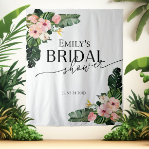 Tenture Fête des mariées florale tropicale - arrière-plan 