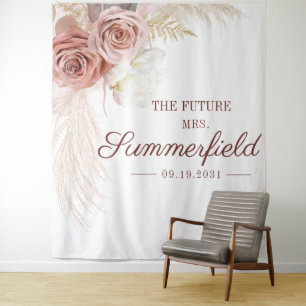 Tenture Fête des mariées Pampas Tan Grass Fond Photobooooo