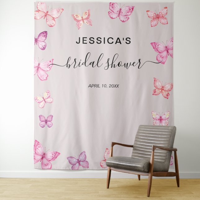 Tenture Fête des mariées papillon Arrière-plan Cabine phot (En situation)