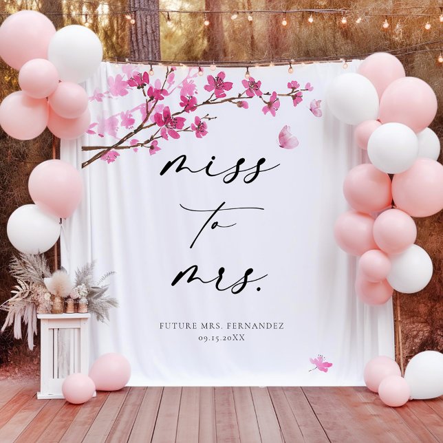 Tenture Fête des mariées papillon rose cerise en fleur (Créateur téléchargé)